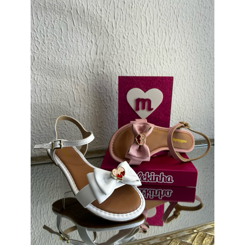 Sandália Infantil Boneca Molekinha com Laço e Coração - Ref 2157.1204