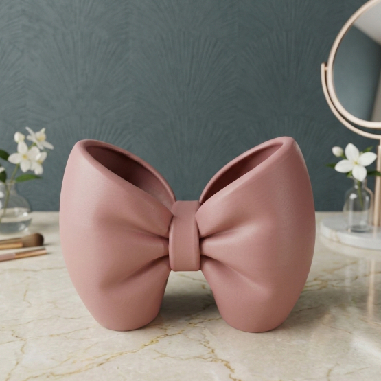 Porta Pinceis Maquiagem Laço Premium Elegância Organização Mesa Porta Caneta Penteadeira Batom