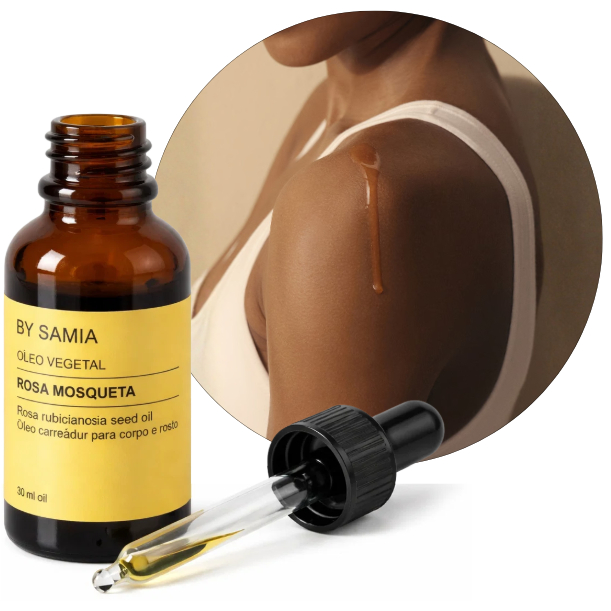 Óleo Vegetal Carreador Rosa Mosqueta 30ml Hidratação, Regeneração Anti-idade Natural By Samia