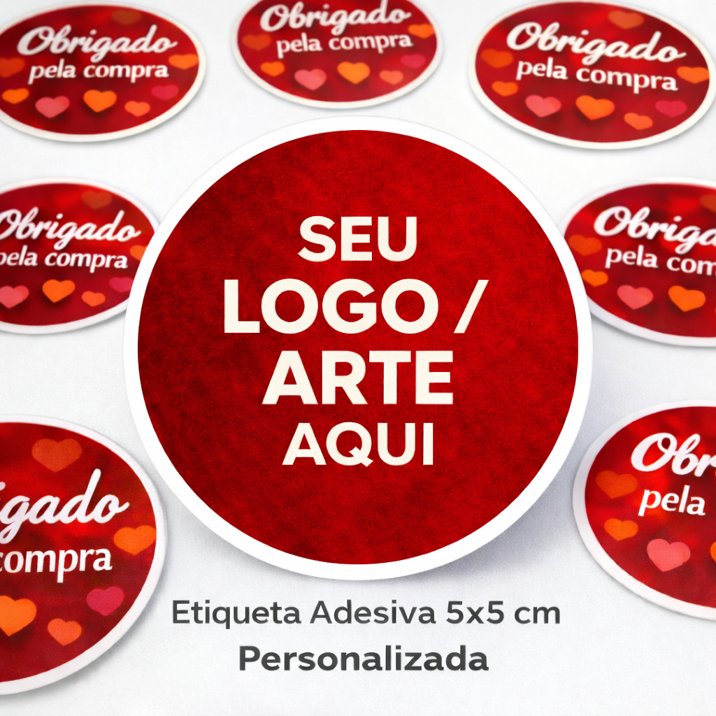Adesivos Personalizados 5X5 cm - Etiquetas - Rótulos em Oferta na Shopee