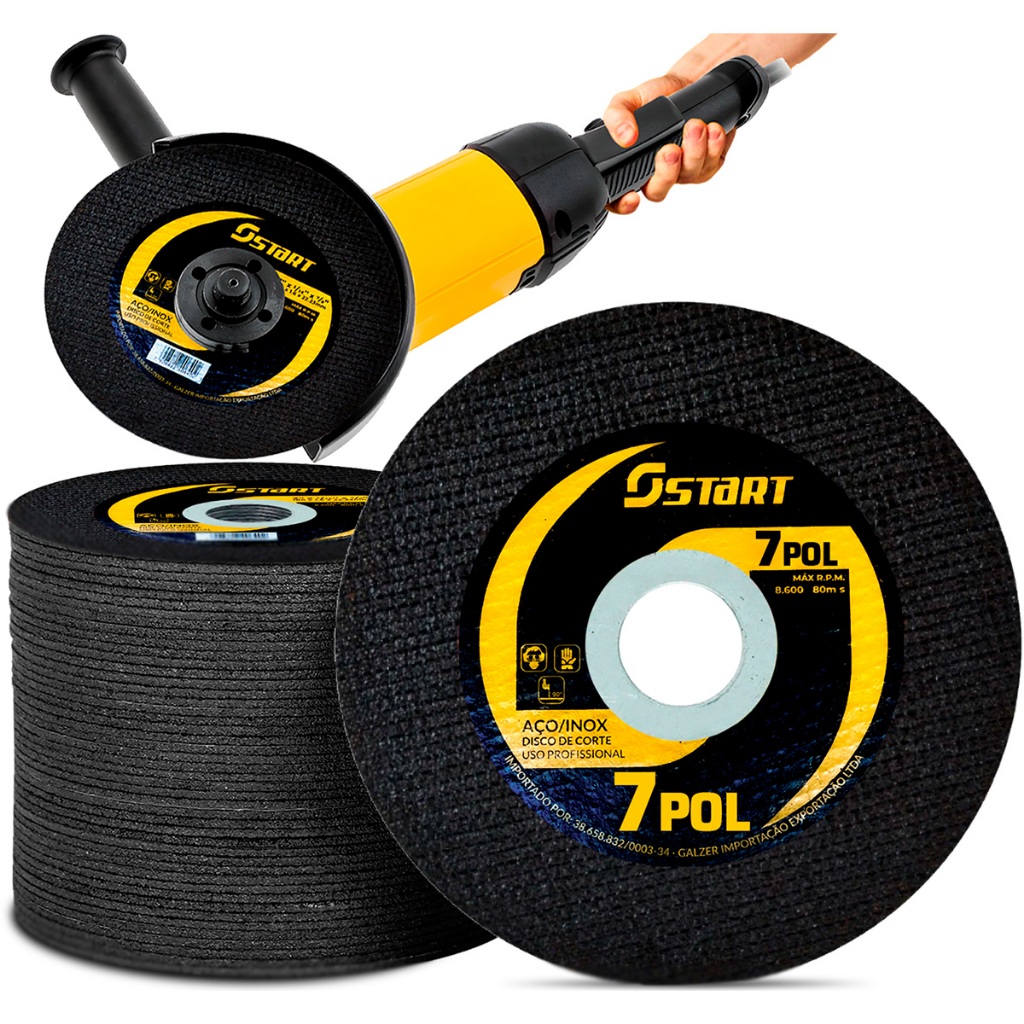 Kit Com 50 Discos De Corte Fino Inox 7 Pol X 1,6 Standard Start Para Esmerilhadeira em Oferta na Shopee
