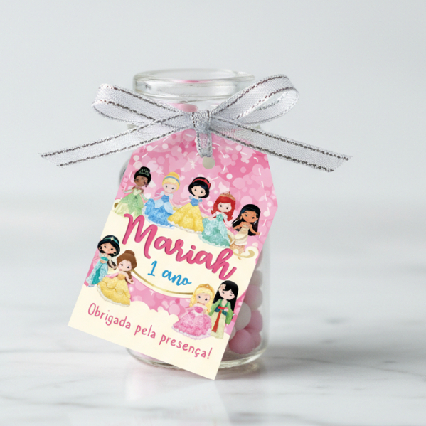 TAG Lembrancinha/sacolinha Princesas | Cartão Agradecimento | Festa | Aniversário | Personalizados
