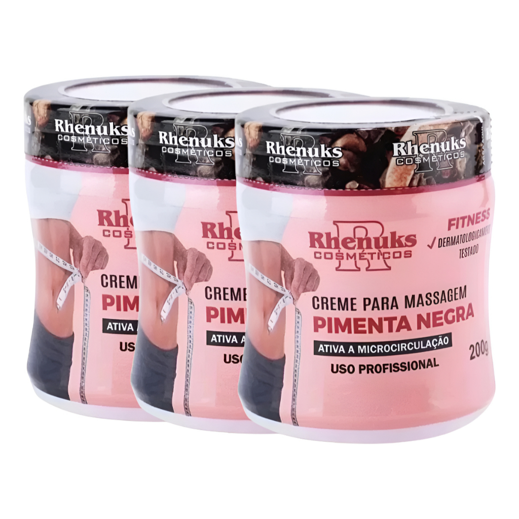 Gel Redutor de Medidas Pimenta Negra 200g - Termoativador, Redução de Medidas, Ativa Microcirculação