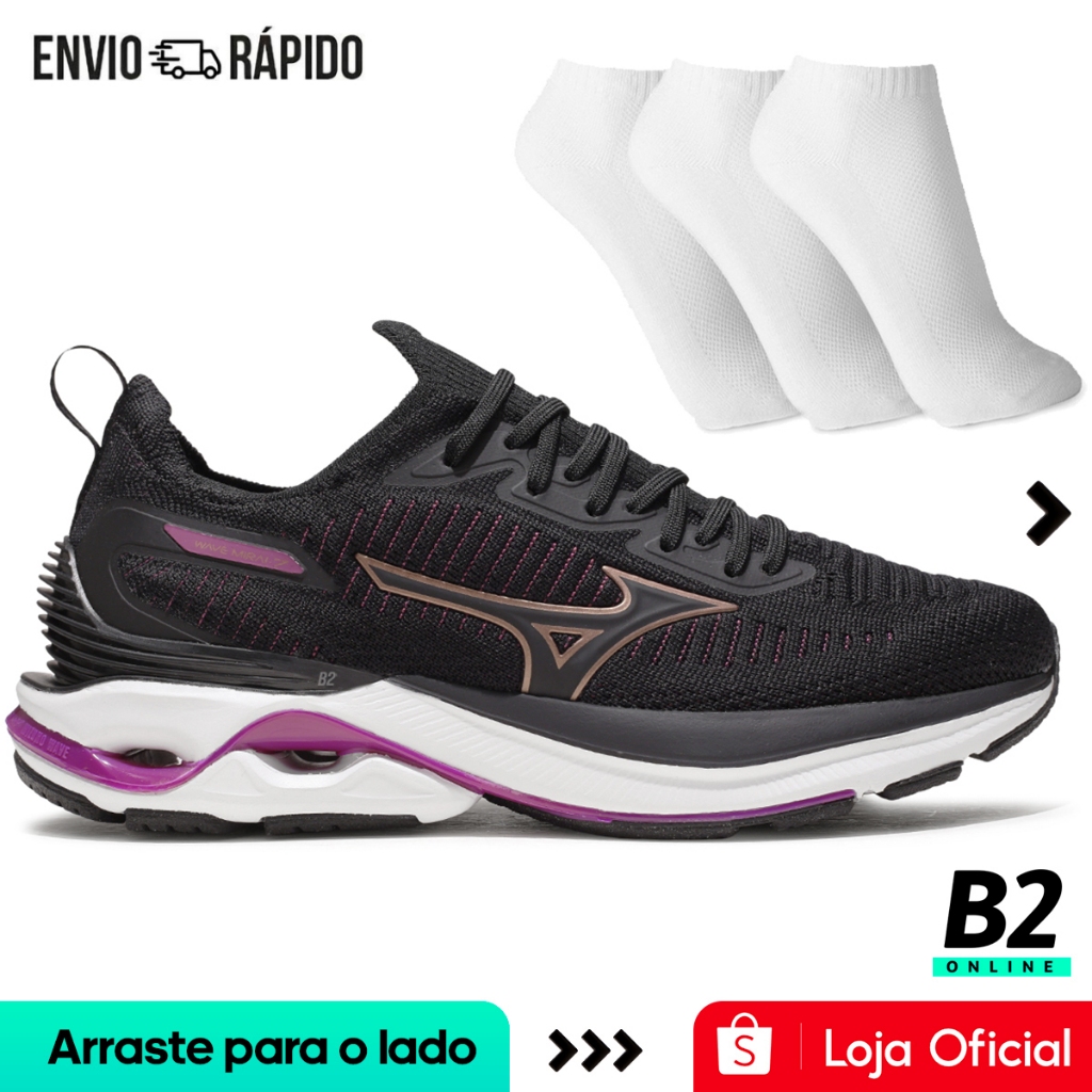 Tênis Mizuno Wave Mirai 7 Feminino + 3 Pares de Meias Original com Nota Fiscal e Garantia