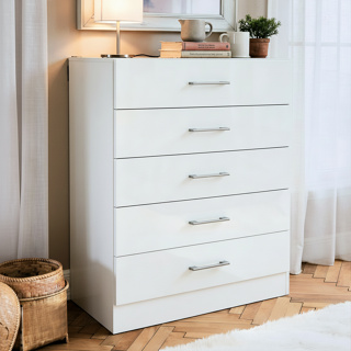 Cômoda 5 Gavetas Organizadora Grande p/ Quarto Móvel Gaveteiro de Roupas Decorativo Blue Moby em Oferta na Shopee