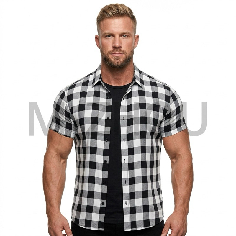 camisa xadrez manga curta crepinho premium festa de junina