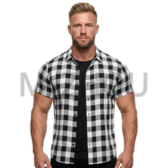 camisa xadrez manga curta crepinho premium festa de junina