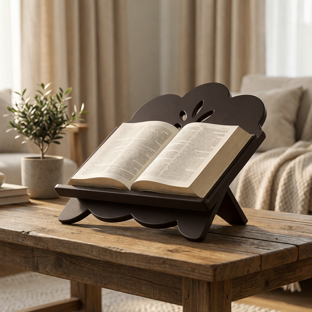 Suporte Mesa Porta Bíblia ou Livro Mdf Vintage (Marrom Imbuia) 31x27 em Oferta na Shopee