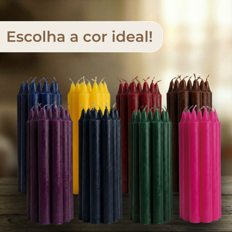 Velas Palito Coloridas 16cm (Maço com 6un) | Escolha a sua cor ideal! | Atacado e Revenda | Religião