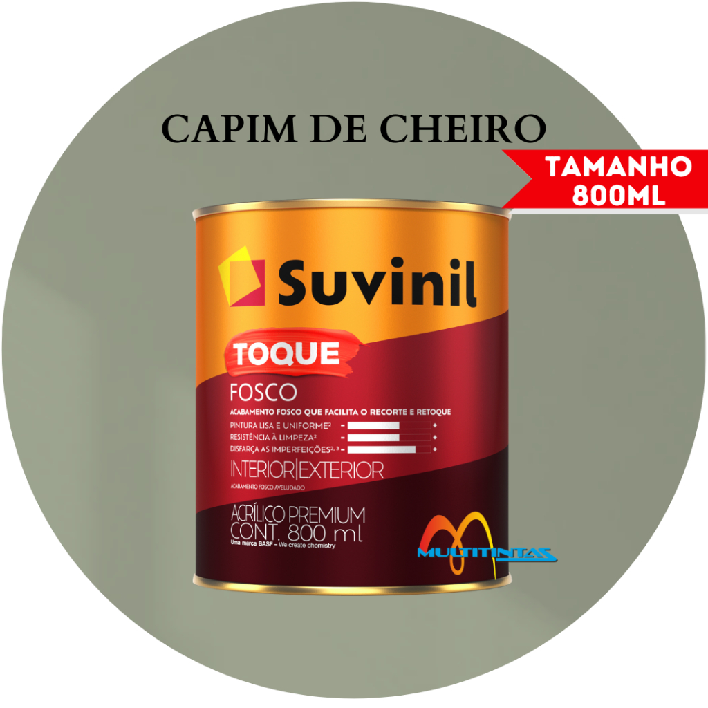 Tinta Acrílica 800ml Cor Capim de Cheiro Toque Fosco Suvinil em Oferta na Shopee