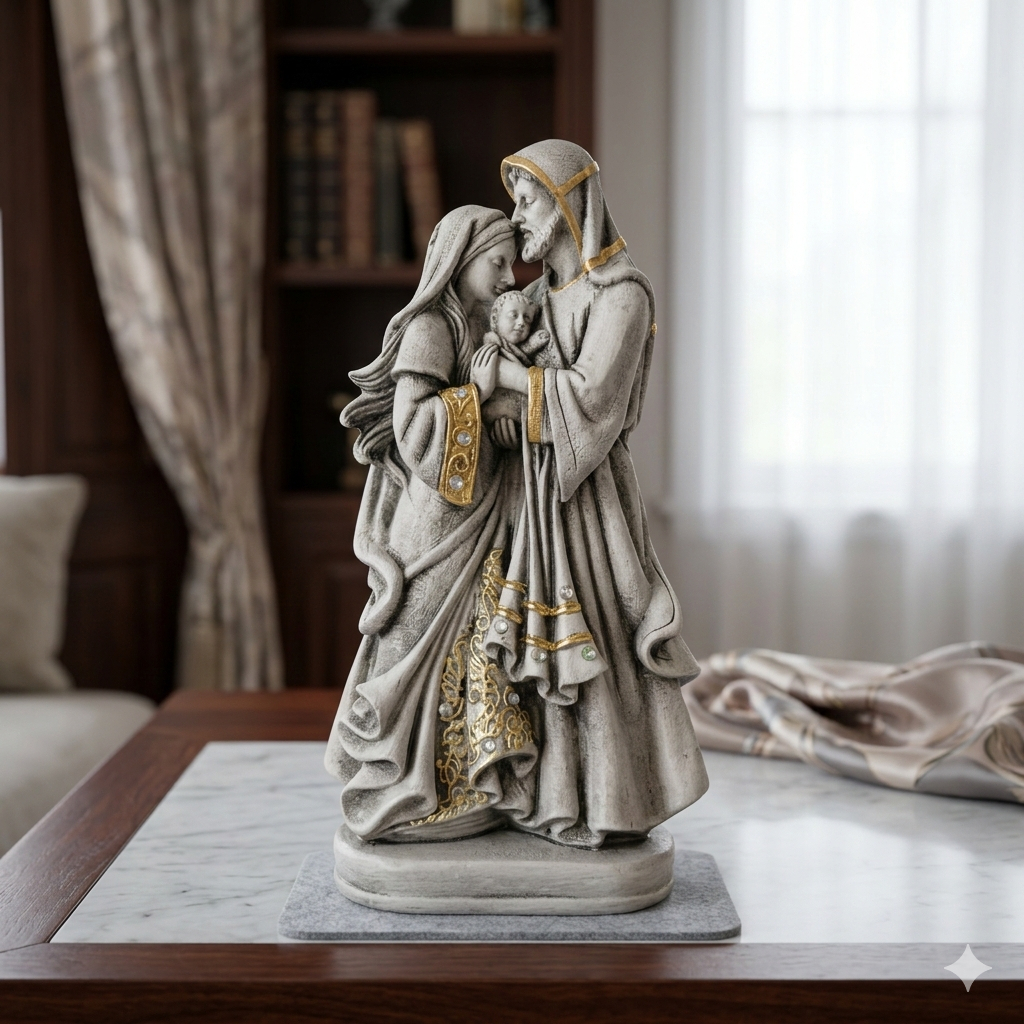 Sagrada Família Afeto Beijo de José 22cm Imagem Sacra Religiosa Decorativa em Gesso em Oferta na Shopee