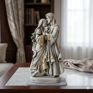 Sagrada Família Afeto Beijo de José 22cm Imagem Sacra Religiosa Decorativa em Gesso em Oferta na Shopee