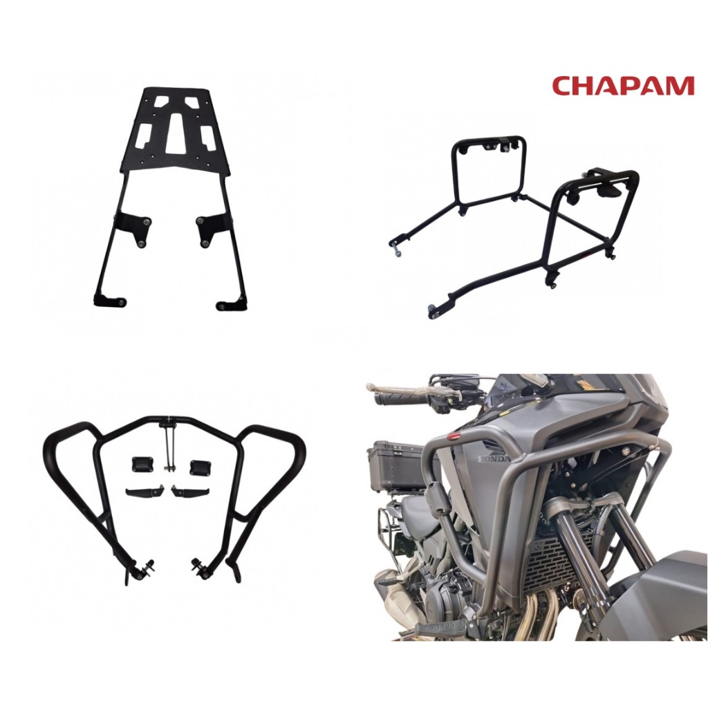 Suporte traseiro + lateral + protetor carenagem Chapam - Honda NX 500 2026 2027