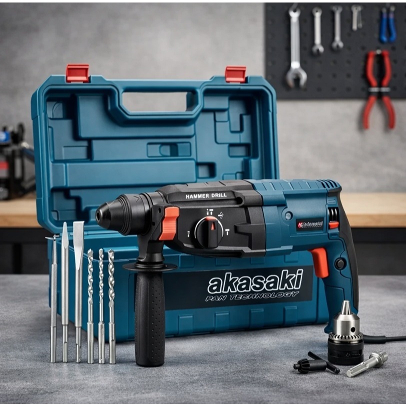 Martelete Rotativo Rompedor 1.200W 12 Peças Furadeira De Impacto Potente com Maleta Top Da Categoria Oferta!!