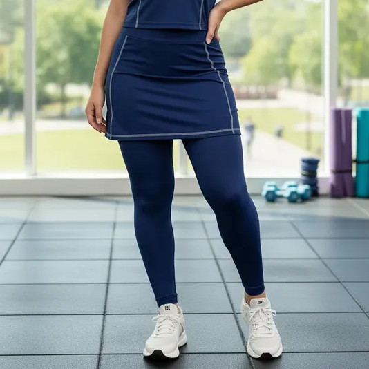 Calça Saia Legging Com Bolso Fitness Moda Evangélica Esportiva Academia Caminhada Treinos