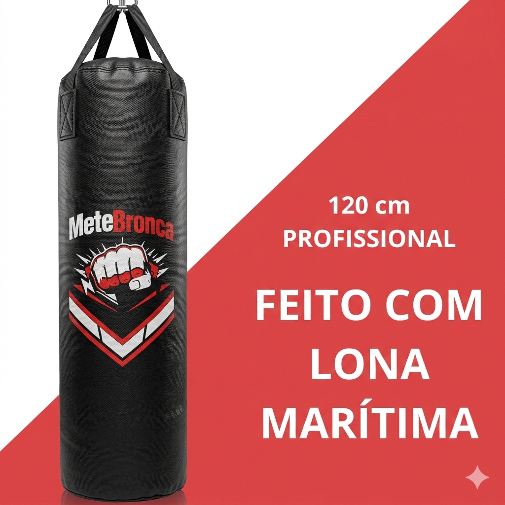 Saco de Pancada 120cm Muay Thai Boxe Mete Bronca