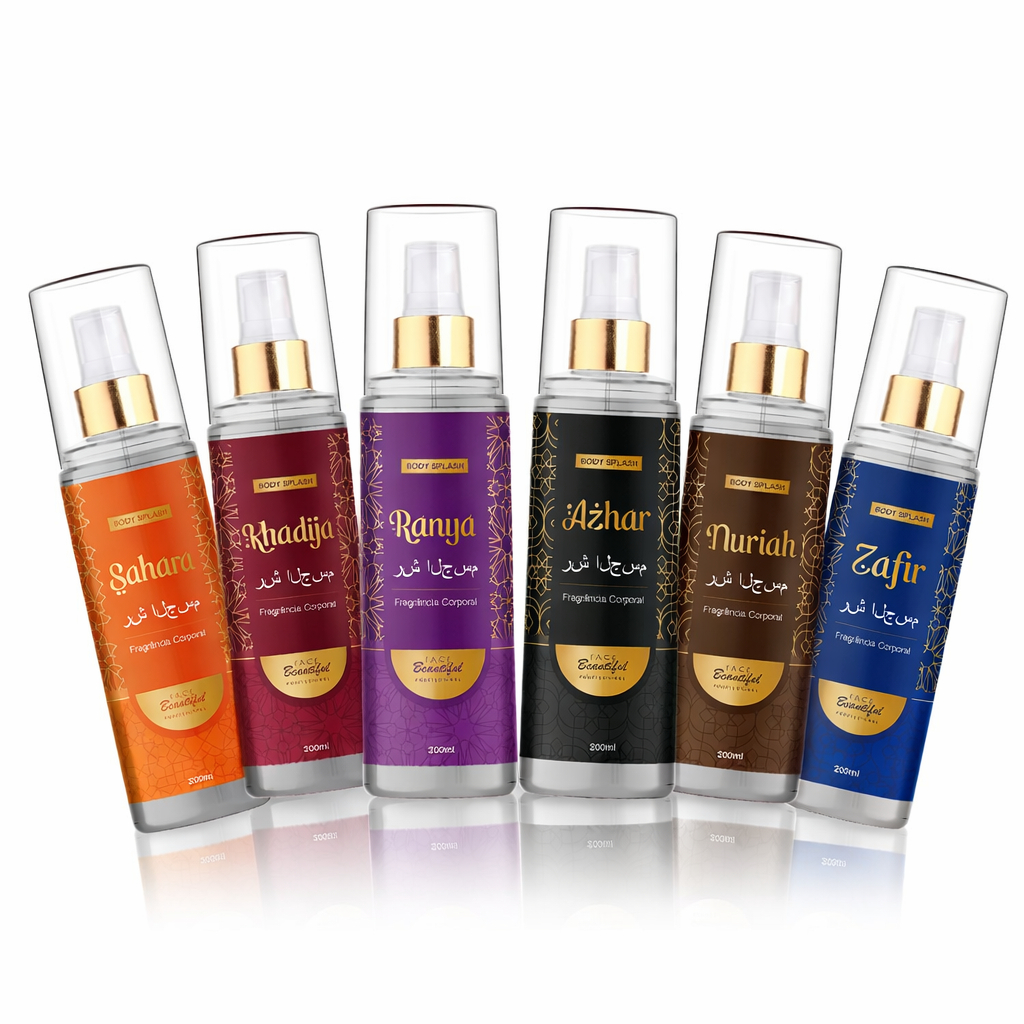 Body Splash Perfume Corporal Árabe Feminino e Masculino Alta Duração 200ml Face Beautiful