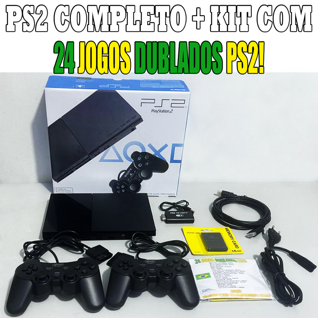 Ps2 Slim Original Completo Com Jogos - PS2 Na Caixa em Oferta na Shopee
