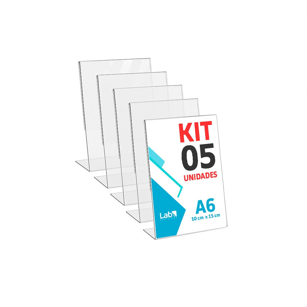Kit 05 Display Expositor Acrílico L 10x15cm A6 de Mesa em Oferta na Shopee