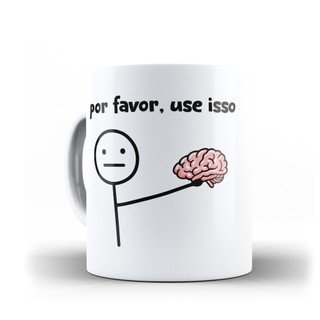Caneca use o cérebro - divertida