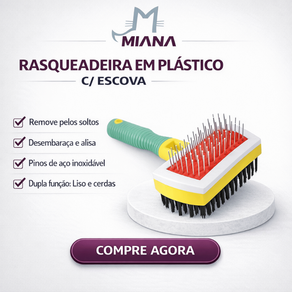 Rasqueadeira Em Plástico Com Escova Para GATOS Escovar Pet Tira Pulga Removedor de Pelo Cachorro em Oferta na Shopee