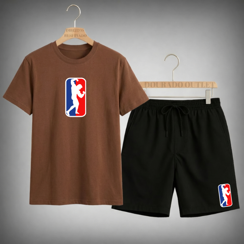 Conjunto Masculino Camiseta + Short – Estilo, Conforto e Versatilidade - FIT em Oferta na Shopee