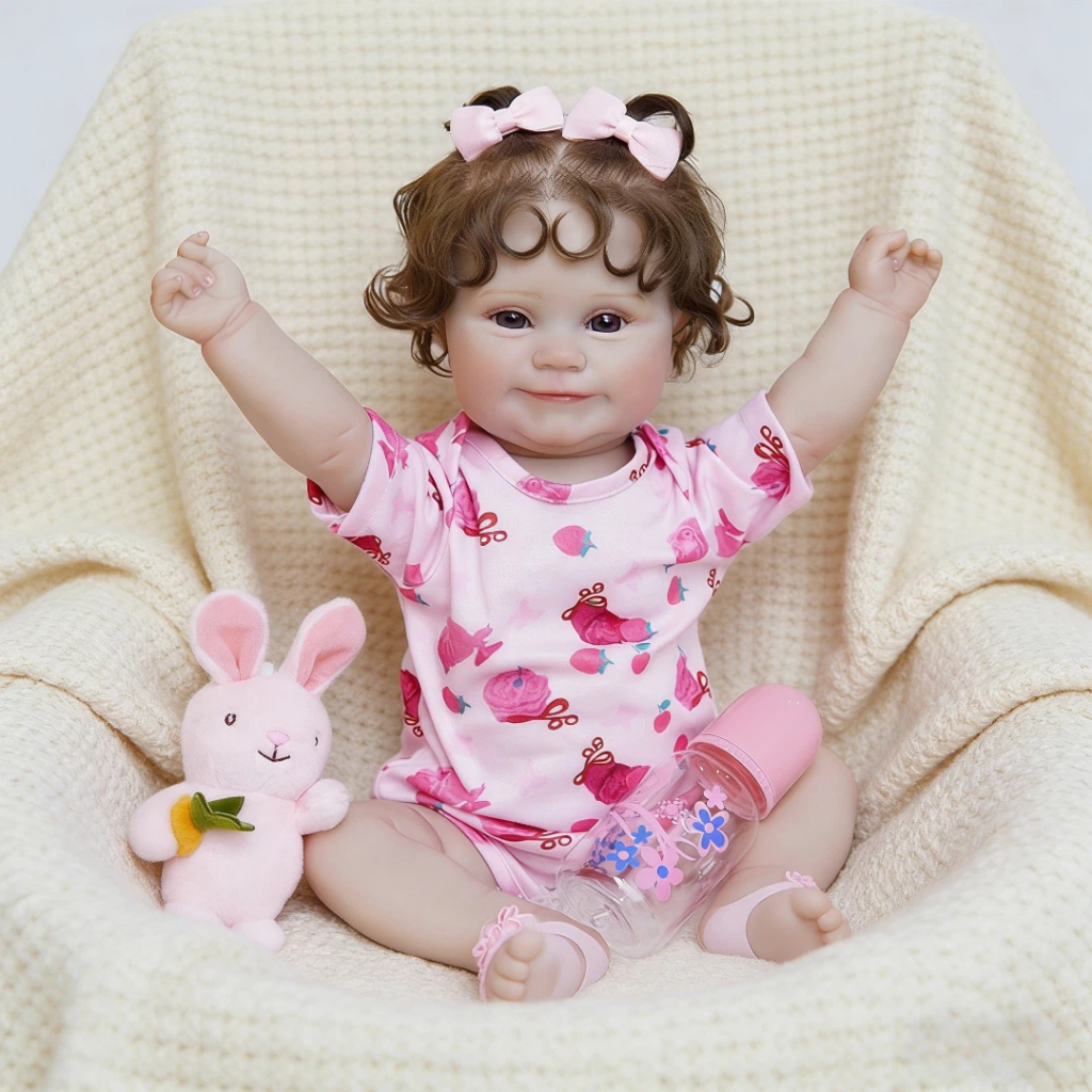 Bebê Reborn Menina Silicone 48cm Boneca Toddler Olho Castanho Brastoy em Oferta na Shopee