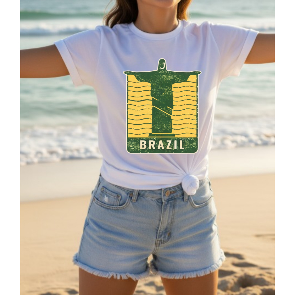 Camiseta Copa do Mundo 2026 Brasil Torcedor Futebol Unissex Estampada Casual