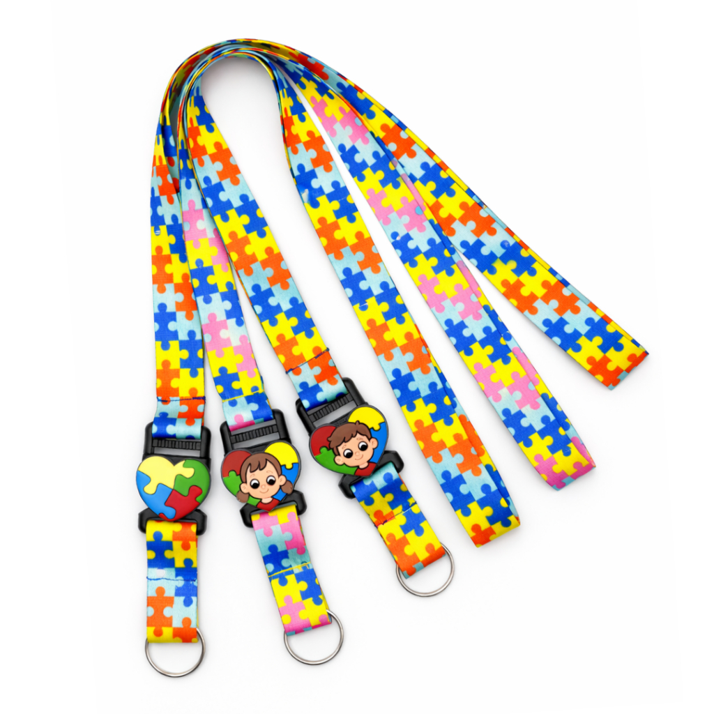 Cordão Autismo com Aplique Emborrachado - Cordão de Identificação Autista em Oferta na Shopee