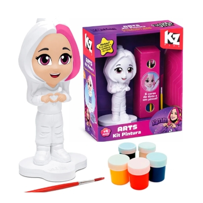 Arts Kit Pintura Boneca da Katlen dos Rosa 18cm com Tinta Removivel - Elka