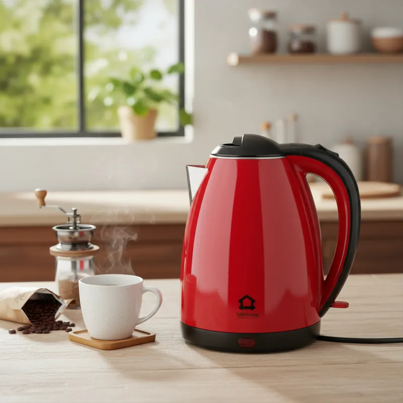 Chaleira Elétrica Jarra Térmica Bule Garrafa Inox Plástico 1,8 Litros 1800w Potência 220v Vermelho