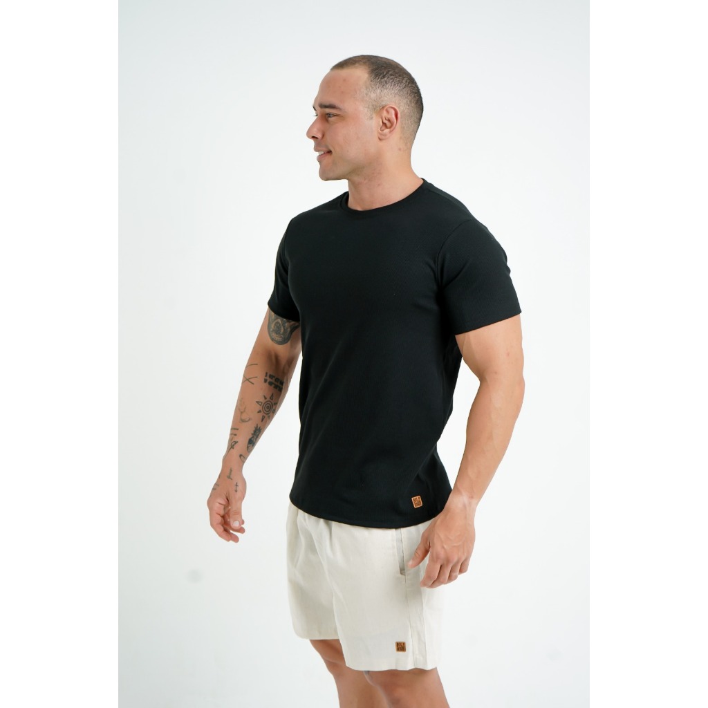 Camisa Masculina Canelada Academia | Camisa Tecido molinho conforto  |   Casual