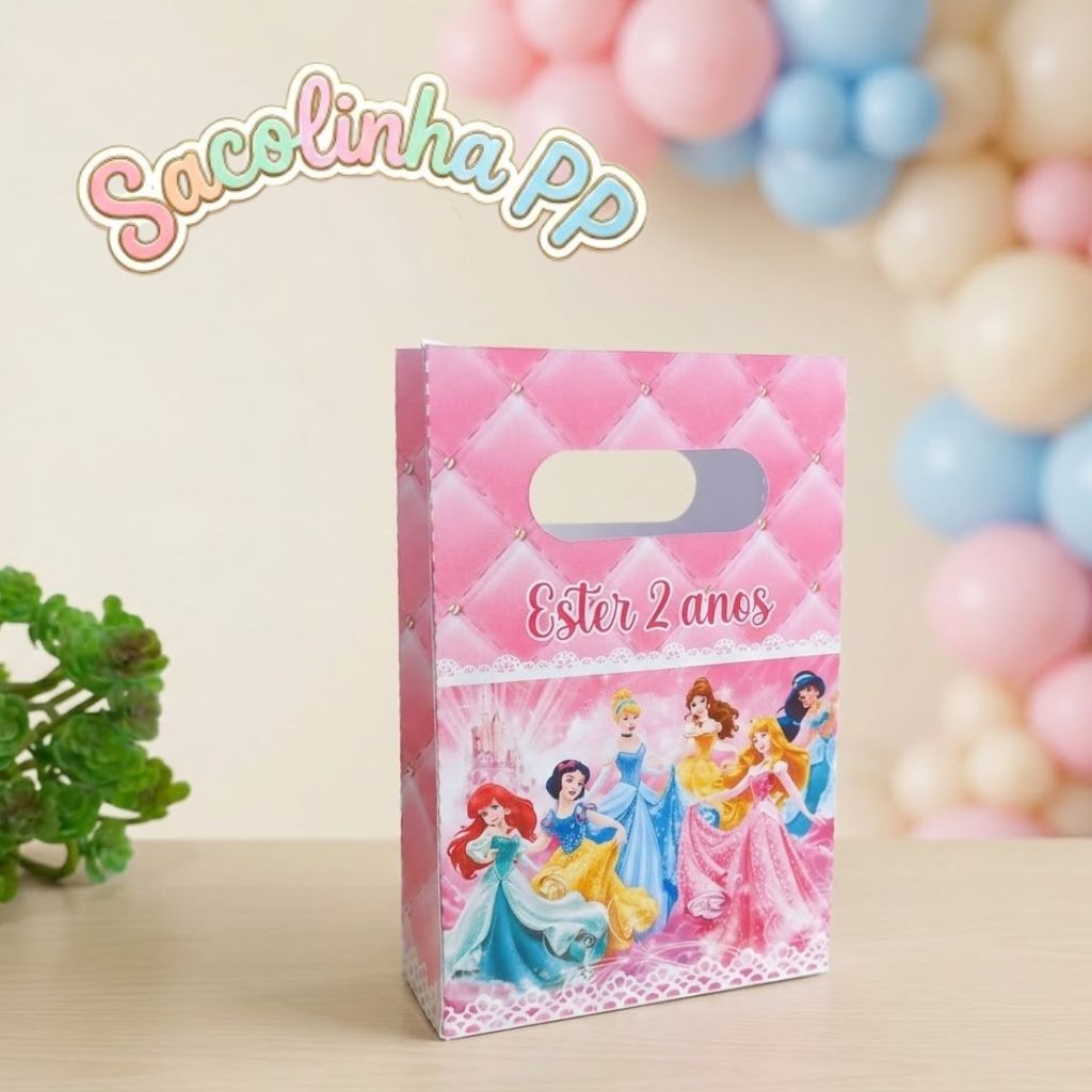 Sacolinha Personalizada para Lembrancinhas PRINCESAS - PEGUE E MONTE