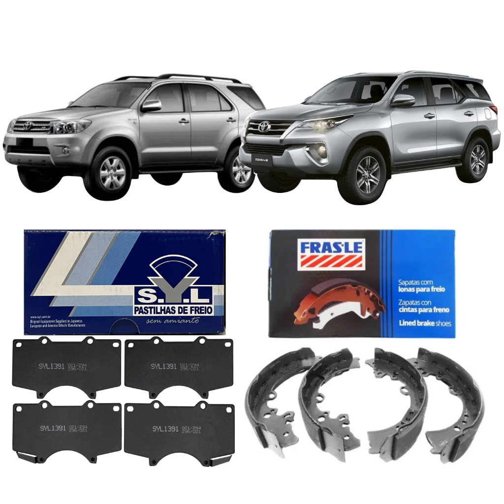 KIT PASTILHA DE FREIO SYL + SAPATA DE FREIO FRASLE HILUX SW4 2005 A 2018