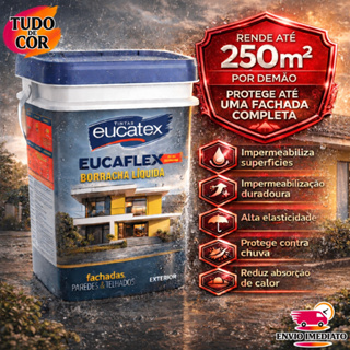 Borracha Líquida Impermeabilizante Eucatex 20kg, Tinta Emborrachada para Parede Interna e Externa em Oferta na Shopee
