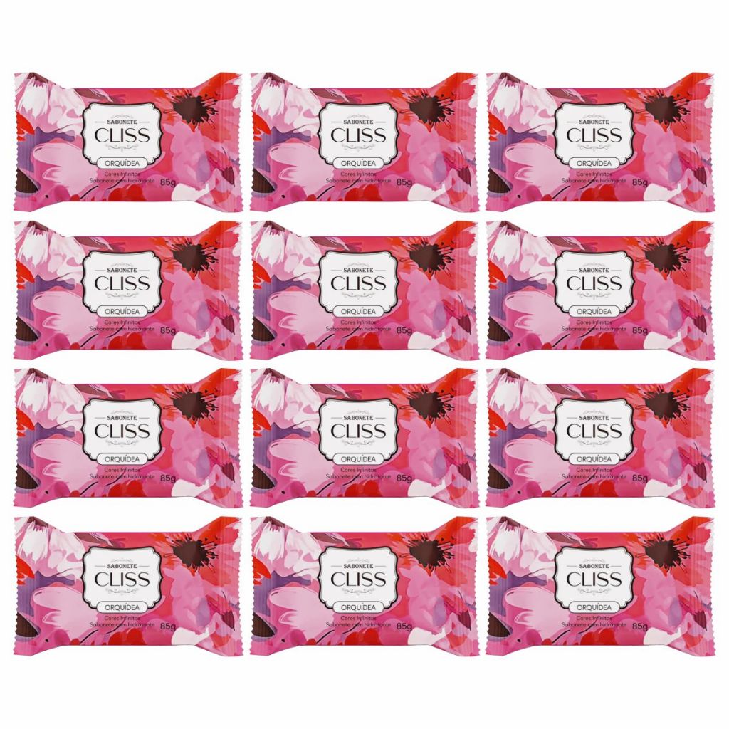 Kit 12 Sabonetes Em Barra Cliss Orquídea 85g
