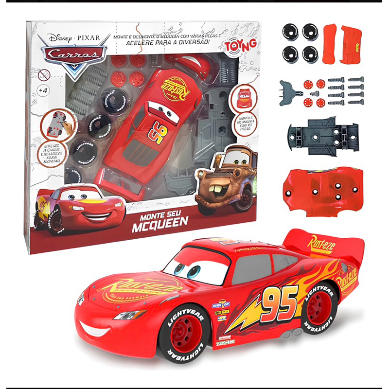 Brinquedo Carrinho De Montar - Disney - Pixar - Carros - Relâmpago Mcqueen