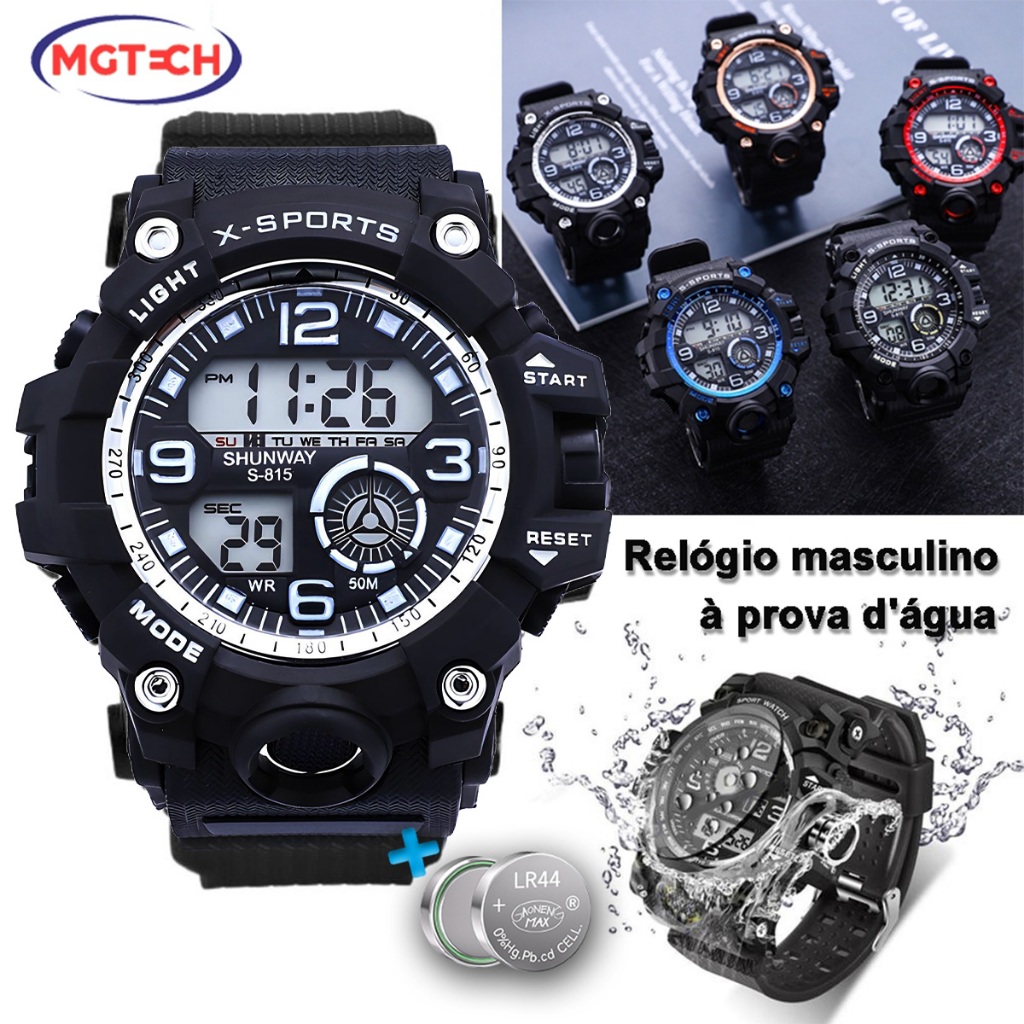 Relógio Digital Masculino À Prova D'Água Cronômetro De Pulso Silicone Led Original Militar Esportivo em Oferta na Shopee