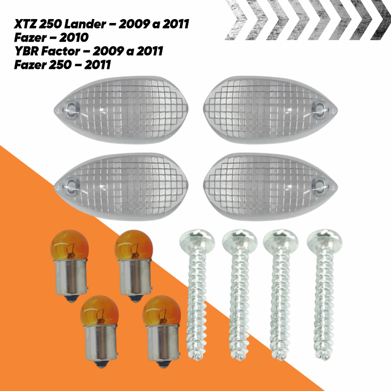 4 Lentes Pisca Seta Cristal, Fume, Ambar e Vermelho + 4 Lâmpadas Factor 125/150 09/18/ Fazer 150 09/18 em Oferta na Shopee