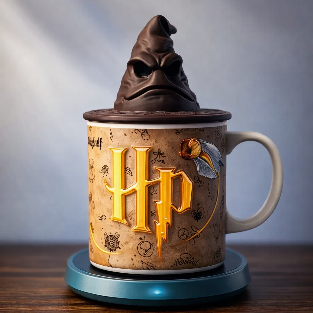 Harry Potter Premium - Caneca Mágica com Logo Dourado e Revelação Térmica