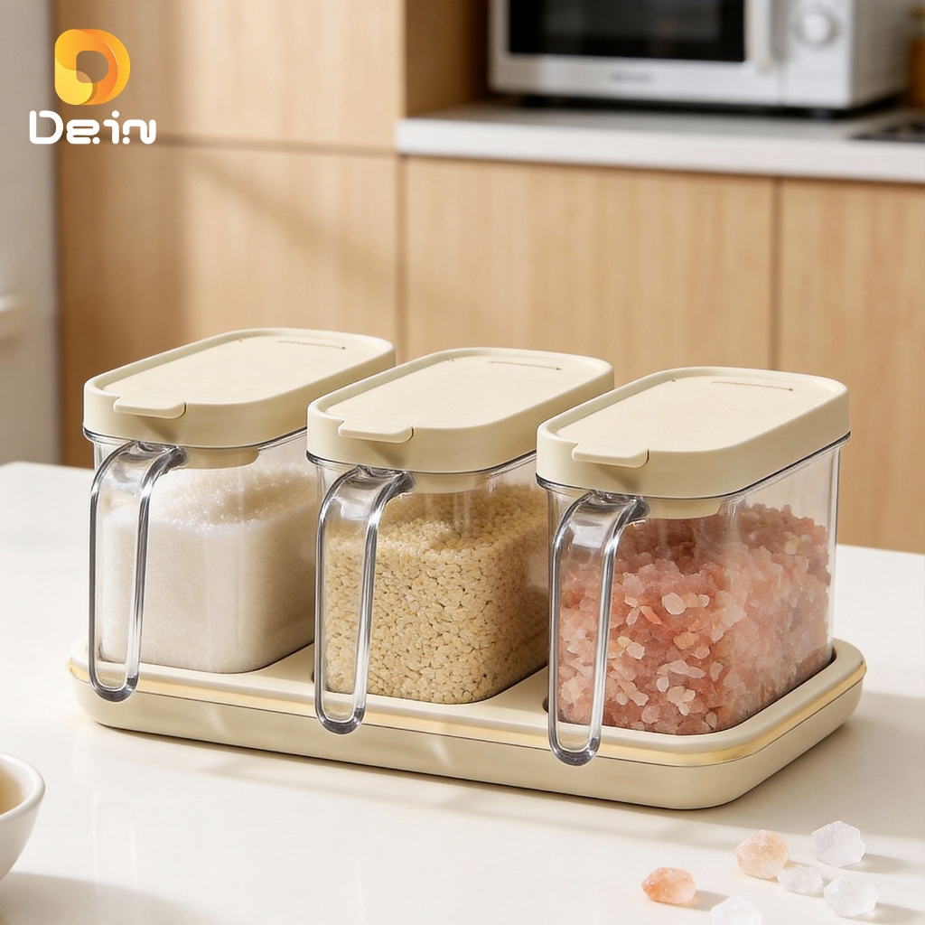 Porta Temperos com Colher Magnética – Pote ou Kit 3 Potes com Base em Oferta na Shopee