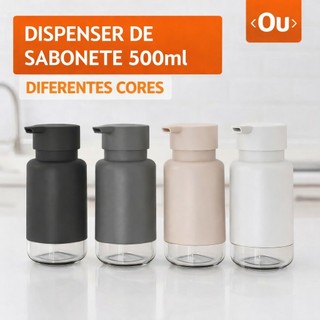 Porta Detergente Sabonete Liquido Dispenser Álcool Gel Ou 500ml Pia Cozinha Banheiro Lava…