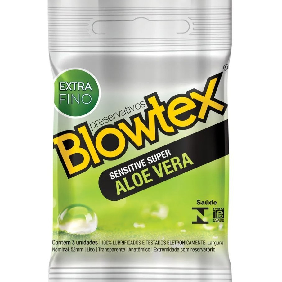 Preservativo Blowtex Sensitive Super Aloe Vera com 03 unidades