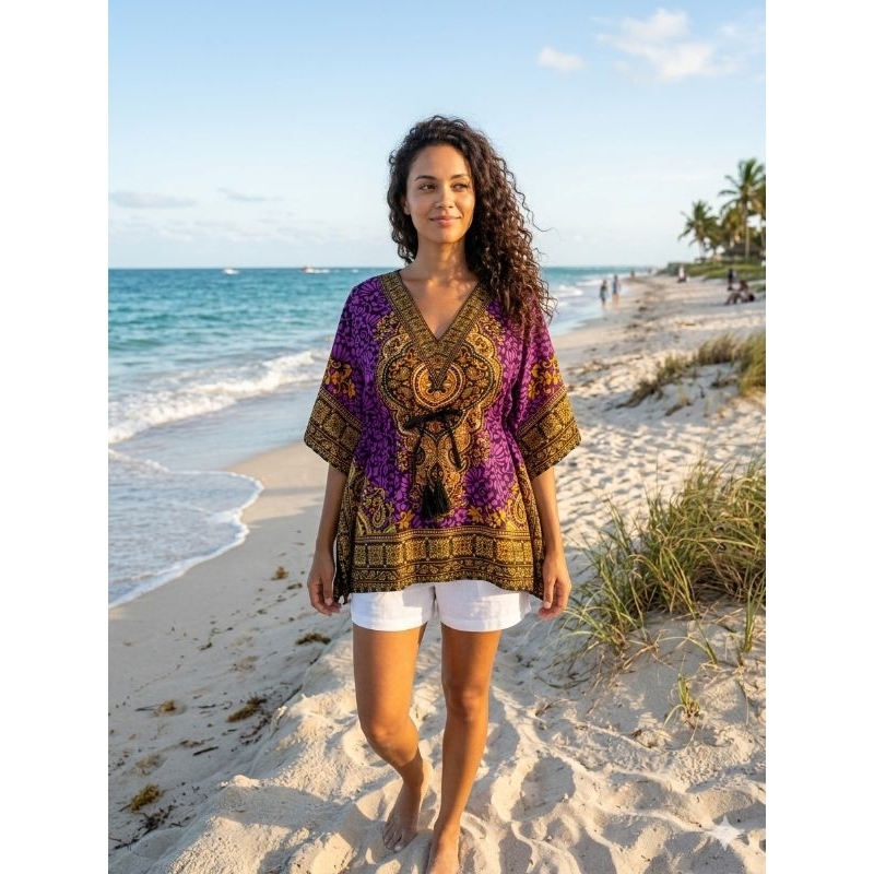 bata kaftan curta indiana saída de praia