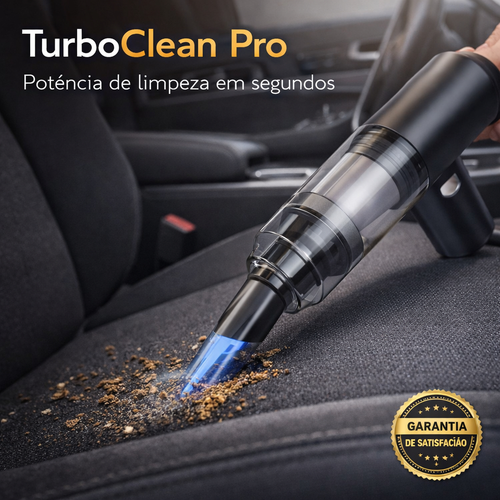 Mini Aspirador Automotivo Portátil TurboClean Pro | Aspirador Sem Fio Recarregável para Carro