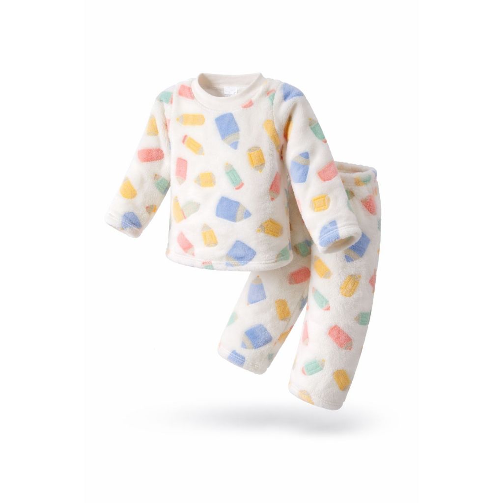 Pijama Infantil Fleece Brilha no Escuro Conjunto Inverno Quentinho Peluciado Roupa de Dormir Criança 1 ao 16