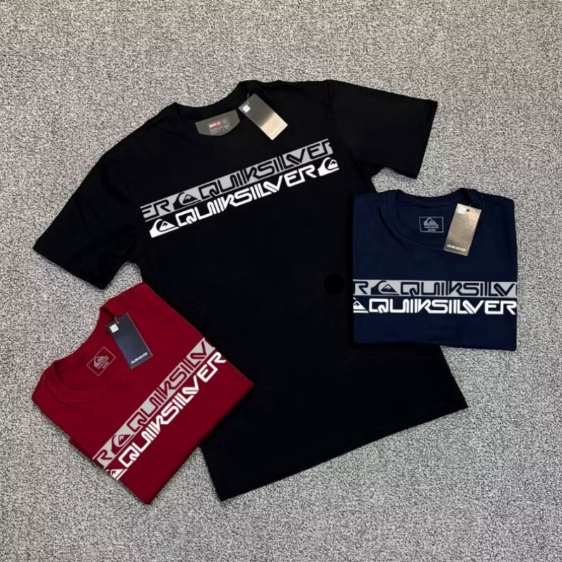 Camiseta 100% Algodão Unissex Letreiro QuikSilver Masculino | Promoção | Dia a Dia Plus Size G1 ao G4