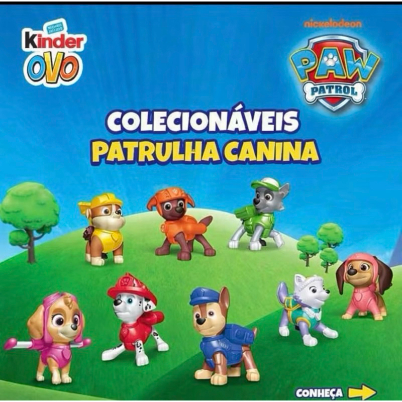 brinquedos colecionáveis kinder ovo patrulha canina