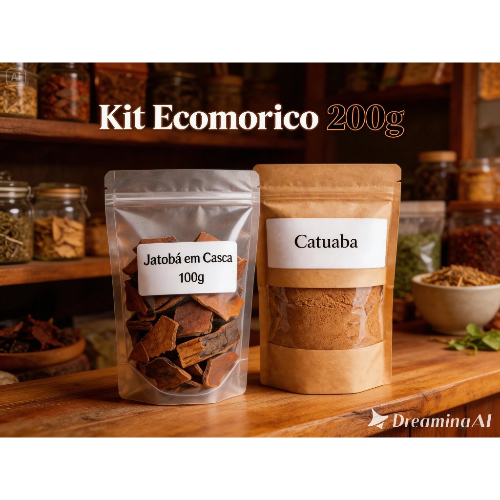 Kit Econômico Chá Jatobá em Casca 200g + Catuaba em Pó 200g Ervas Naturais