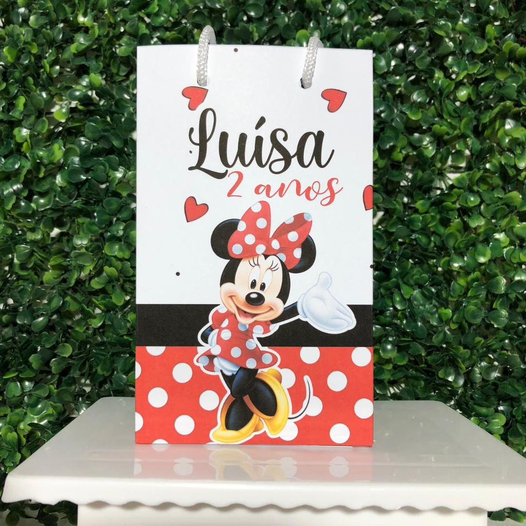 SACOLINHA SURPRESA PERSONALIZADA - MINNIE VERMELHA - DECORAÇÃO - FESTA DE ANIVERSARIO - (PEGUE E MONTE) - LEMBRAÇINHAS